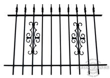 3ft Tall Traditional Grade Wrought Iron Fence with Guardian Add-On Decoration 
