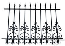 3 Foot Tall Traditional Grade Wrought Iron Fence with Add-On Cape Cod and Butterfly Decorations Acting as Puppy Pickets