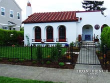 3ft tall Stronghold Iron fence with custom 3x5 arched walk gate (Style #1 - Classic)