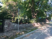 3ft Tall Classic Iron Fence Installed on a Stone Knee Wall