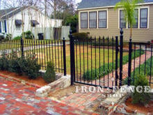 Wrought Iron Fence and Gate Used as a Decorative Parking Barrier (3ft Tall Classic Style in Traditional Grade)