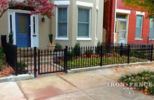 Wrought Iron Fence and Gate (3ft Tall Fence and 3x3.5 Gate in Signature Grade) Used to Enclose a Front Courtyard