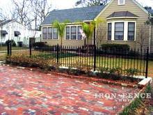 Wrought Iron Fence Used as a Decorative Parking Barrier (3 Foot Tall Classic Style in Traditional Grade)