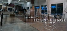 3 Foot Tall Wrought Iron Fence Installed in a Commercial Showroom with Flange Posts (Traditional Grade)