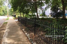 A 3ft Tall Wrought Iron Fence in Hoop and Picket Style