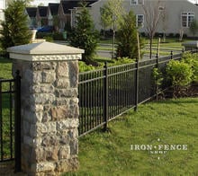 Our 4.5ft Tall Infinity Aluminum Fence in Pool Style with Optional Ball Caps on Posts