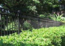 Our 4.5ft Tall Infinity Aluminum Fence in Flat Top Pool Style 