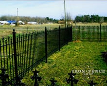 4 foot tall iron fence with custom star finials in Signature grade (Based on Style #3 - Staggered Spear)