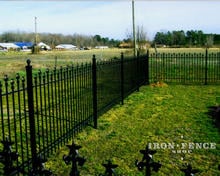 4 foot tall iron fence with custom star finials in Signature grade (Based on Style #3 - Staggered Spear)