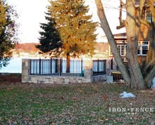 Wrought Iron Fence (4ft Tall Signature Grade) and Brick Knee Wall Used to Make a Secure Play Area for Kids