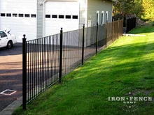 4ft (50in) Tall Wrought Iron Fence in Flat Top Pool Style