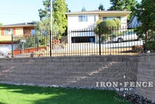 Wrought Iron Fence Barrier Installed on a Wall Top (4ft Tall Classic Style in Traditional Grade)