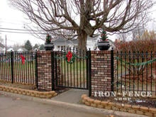 4ft Tall Iron Fence and Arched Gate with Custom Fleur De Lis Finials