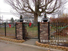 4ft Tall Iron Fence and Arched Gate with Custom Fleur De Lis Finials