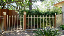 4ft Tall Signature Grade Iron Fence Painted Tan by Customer (Style #1: Classic)