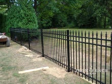 4ft Tall Traditional Grade Aluminum Fence During Installation (Style #1: Classic)