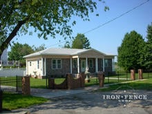 4ft Tall Traditional Grade Aluminum Fence with 4x12 Double Gate (Style #1 Classic) Over Driveway