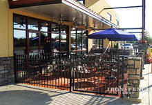 4ft Tall Signature Grade Aluminum Fence (Style #1 Classic) with 4x5 Walk Gate on a Commercial Patio