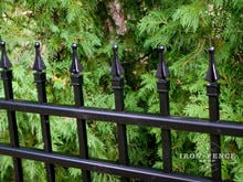 4ft Tall Traditional Grade Aluminum Fence: Close-Up of Welded On Finials (Style #1: Classic)