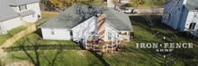 Drone Shot of a 4ft Tall Aluminum Fence Yard Enclosure in Classic Style