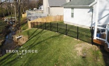 4ft Aluminum Fence in Classic Style Racked to Follow Slope in a Yard