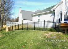 4ft Classic Style Aluminum Fence Racked to Follow Yard Slope