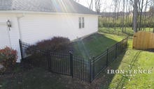 Aluminum Fence Racked to Follow Yard Slope Around a 4ft Wide Walk Gate