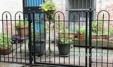 4ft Tall Hoop and Picket Style Stronghold Iron Fence and Gate