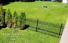 Overhead shot of our Infinity Aluminum Fence in Classic Style and Traditional Grade