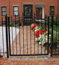 4ft Tall x 4ft Wide Traditional Grade Iron Arched Walk Gate in Classic Style