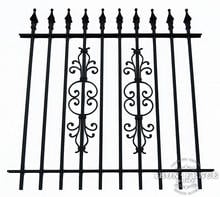 4 Foot Tall Classic Style Signature Grade Wrought Iron Fence with Stacked Cape Cod Add-on Decorations
