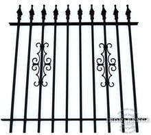 4 Foot Tall Classic Style Signature Grade Wrought Iron Fence with Guardian Add-on Decorations