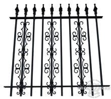 4 Foot Tall Classic Style Signature Grade Wrought Iron Fence with Stacked Guardian and Butterfly Add-on Decorations