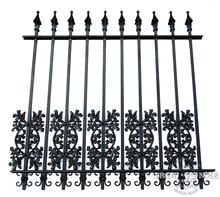 4 Foot Tall Classic Style Signature Grade Wrought Iron Fence with Oak and Butterfly Add-on Decorations Acting as a Puppy Picket Dog Barrier