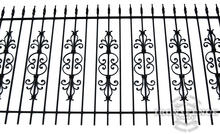 4ft Tall Wrought Iron Fence in Traditional Grade with Two Stacked Rows of Cape Cod Add-on Decorations