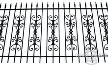 4ft Tall Wrought Iron Fence in Traditional Grade with Two Stacked Rows of Cape Cod Add-on Decorations