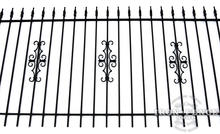 4ft Tall Wrought Iron Fence in Traditional Grade with Guardian Add-on Decorations