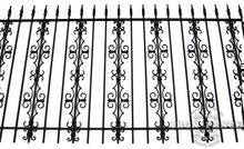 4ft Tall Wrought Iron Fence in Traditional Grade with Two Stacked Rows of Guardian and Butterfly Add-on Decorations