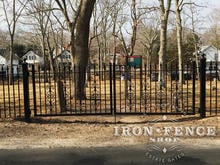 12ft Wide x 4ft Tall Iron Gate with our Cape Cod Add-on Decorations