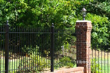 4ft Tall Traditional Grade Iron Fence Mounted to a Brick Knee Wall and Column (Style #1: Classic)
