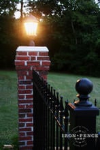 4ft Tall Traditional Grade Iron Fence Installed Directly to a Brick Column (Style #1: Classic)