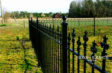 4 foot tall iron fence with staggered pickets and custom star finials (Based on Style #3 - Staggered Finials)