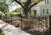 4ft Tall Hoop and Picket Iron Fence in Traditional Grade