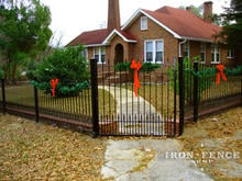 5ft Tall x 4ft wide Stronghold Iron Traditional grade walk gate with 4ft tall matching fence panels