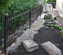 Our 4ft Tall Signature Grade Classic Iron Fence Installed along a Side Yard