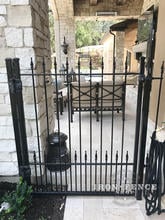 5ft Tall x 4ft Wide Iron Person Gate in Puppy Picket Style