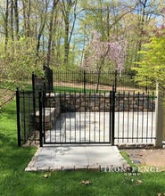 A 4ft Tall x 5ft Wide Iron Entry Gate with Matching Classic Style Iron Fence