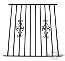 50in Tall Pool Style Wrought Iron Fence in Signature Grade with Guardian Add-on Decorations 