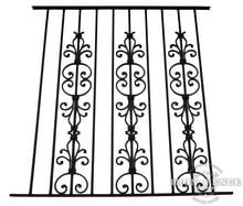 50in Tall Wrought Iron Pool Fence in Traditional Grade with Stacked Cape Cod Add-on Decorations