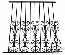 50in Tall Wrought Iron Pool Fence in Traditional Grade with Stacked Cape Cod Add-on Decorations